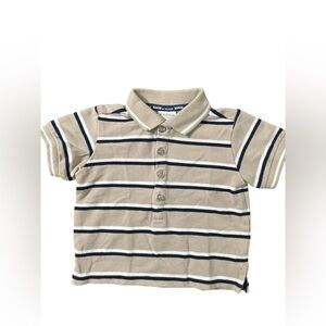 Baker by Ted Baker Baby Boy Beige and Navy Striped Polo Shirt 3/6 Months
